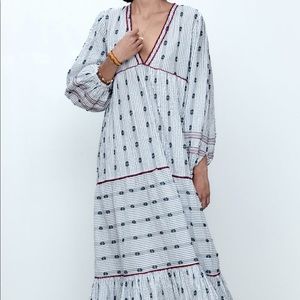 Zara stripe tiered dress xs